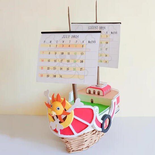 DIY Desk Calendar and Storage - Thousand Sunny (One Piece Anime) From Paper and Cardboard